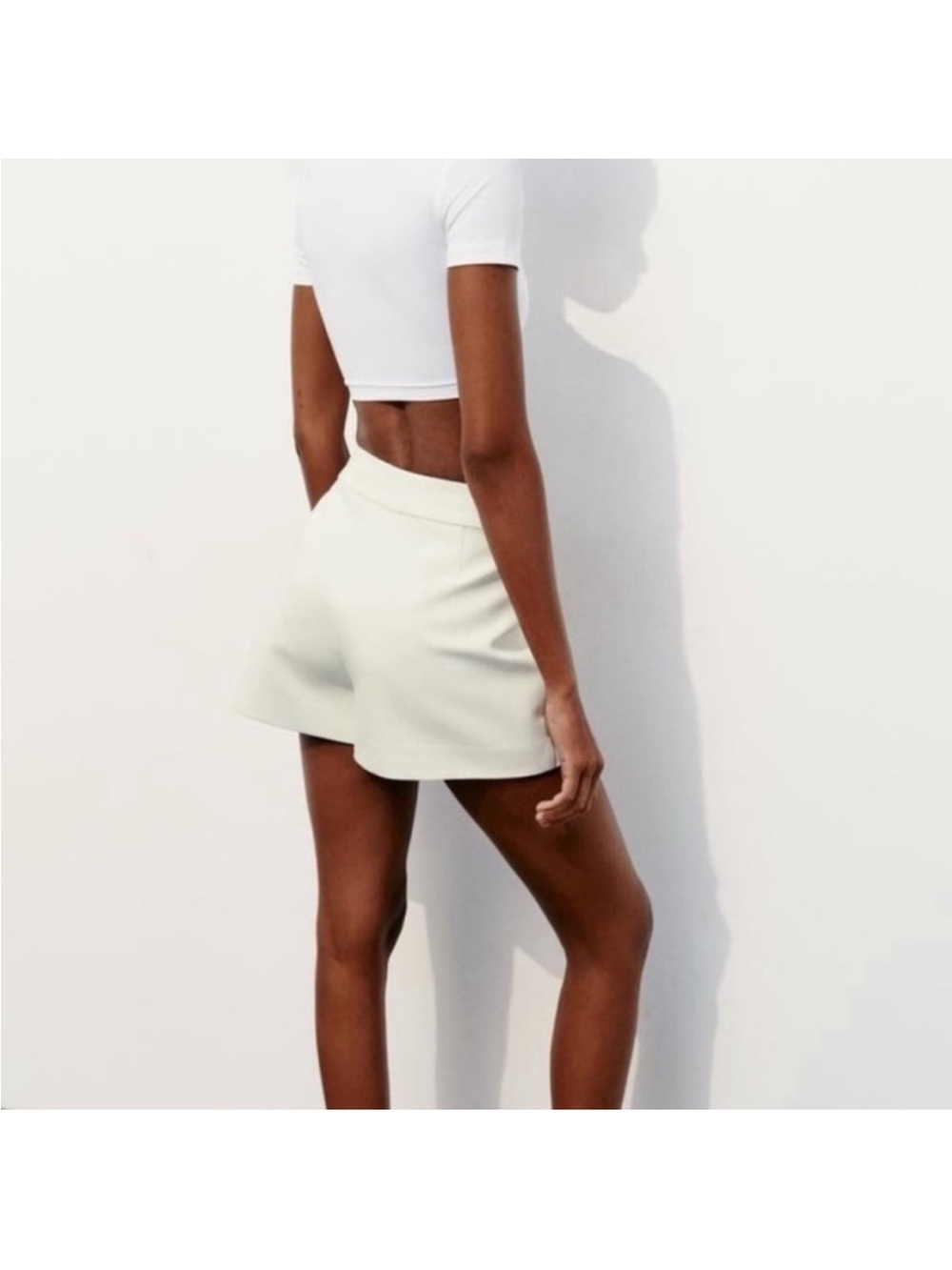 Zara Asymmetric Tailored Skort Ivory Off White - Picture 2 of 11